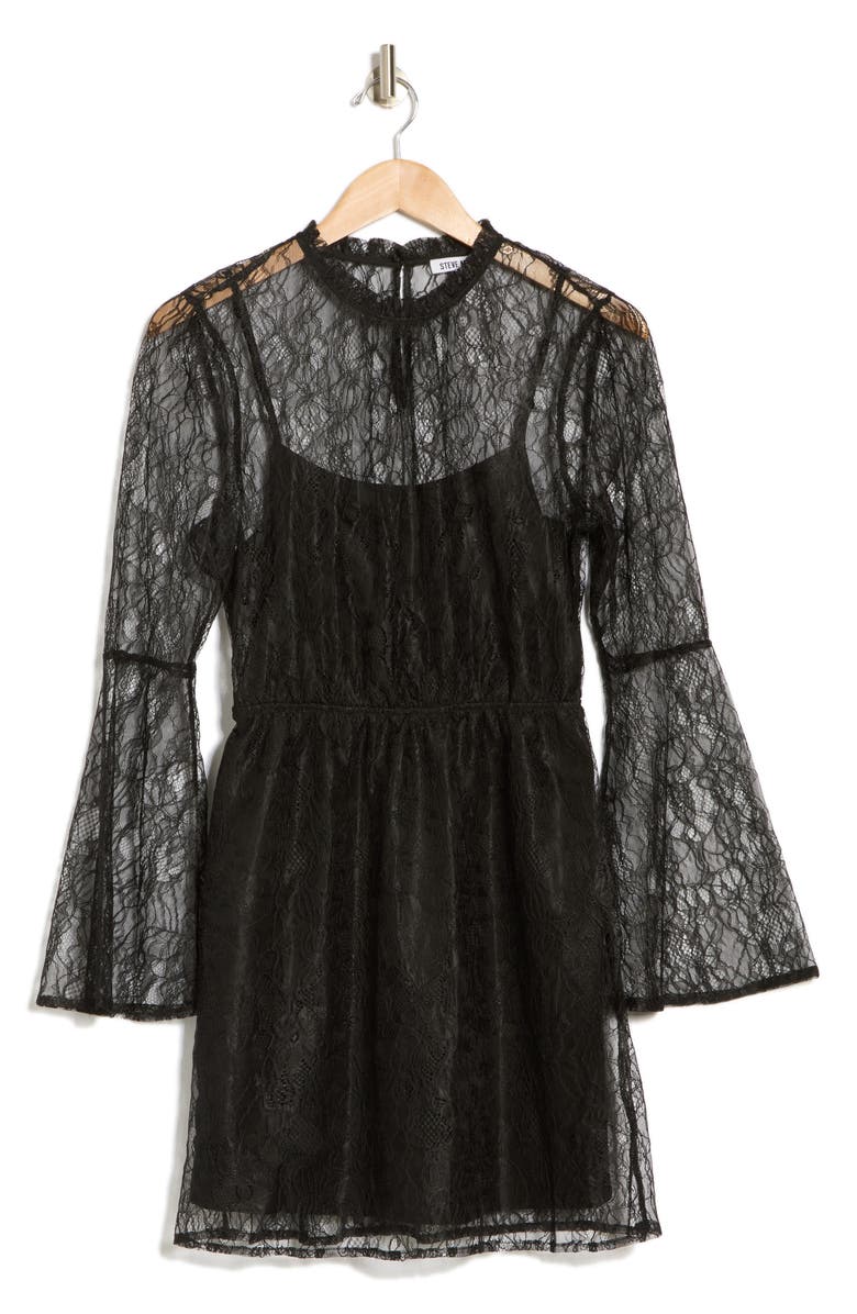 Steve Madden Lace Long Sleeve Dress, Alternate, color, 