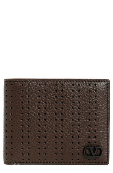 VLOGO Signature Bifold Perforated Leather Wallet