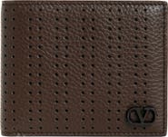 Valentino VLOGO Signature Bifold Perforated Leather Wallet