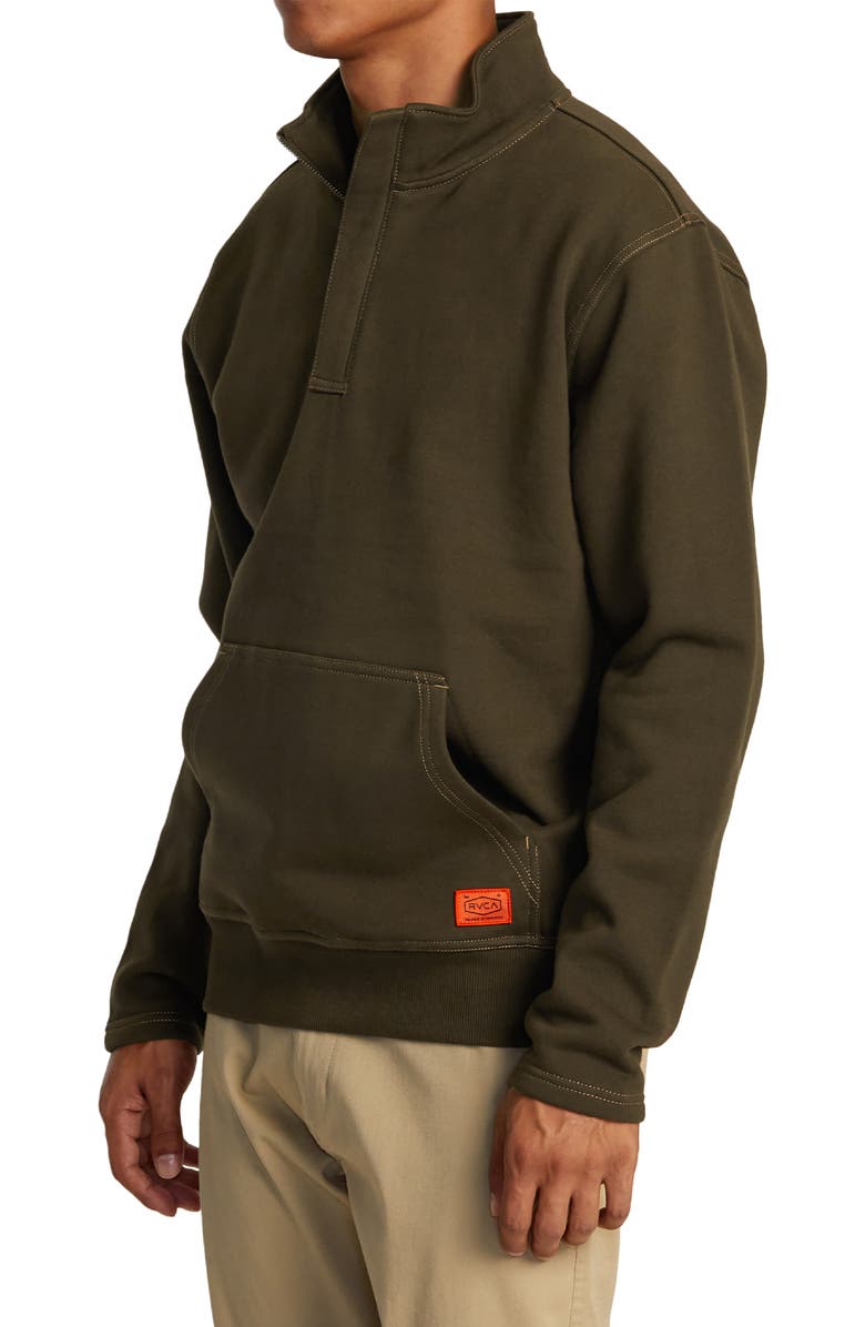 RVCA Chainmail Half Zip Cotton Pullover, Alternate, color,