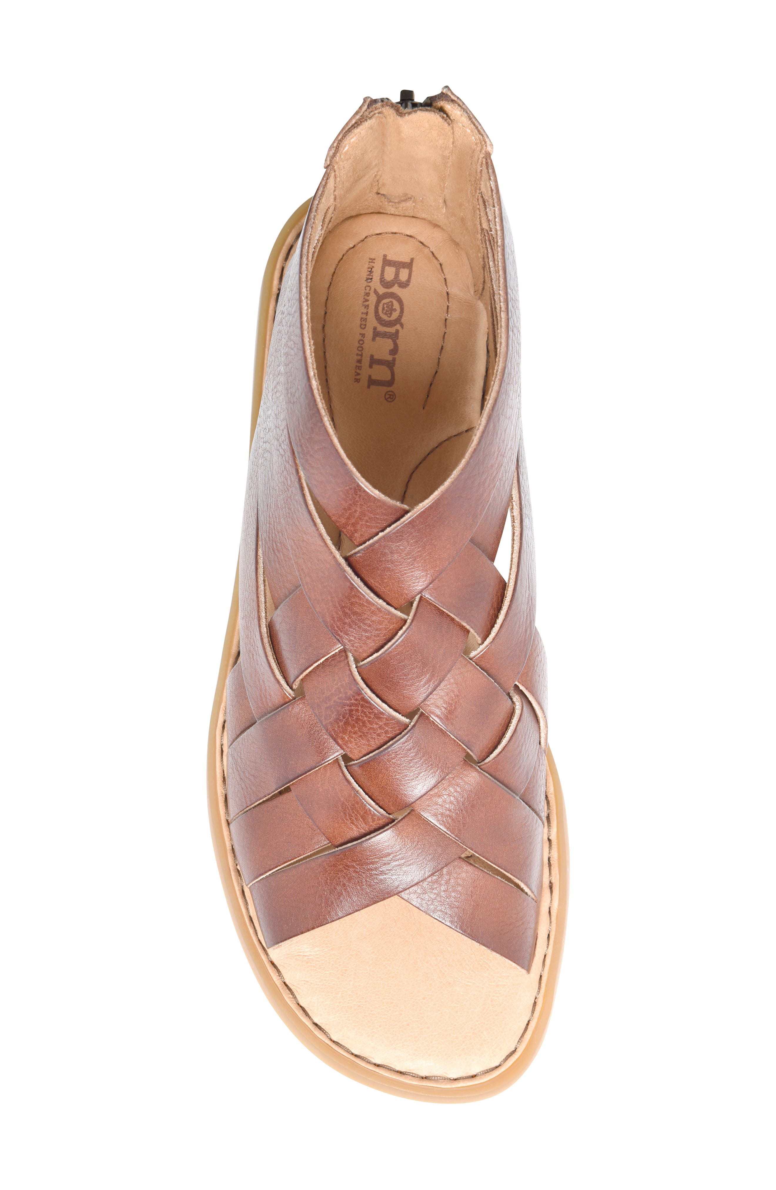 Iwa Woven Leather Sandal, Alternate, color, DARK TAN F/ G