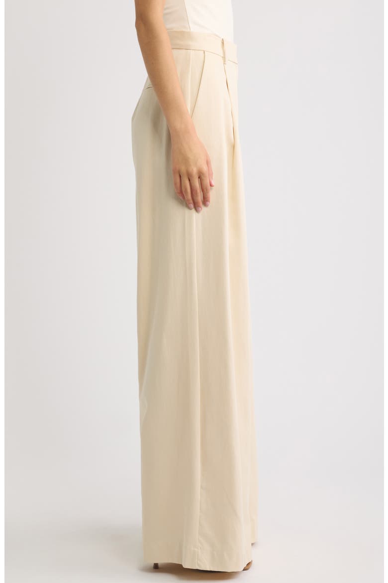 Pleated High Waist Wide Leg Pants, Alternate, color, STONE
