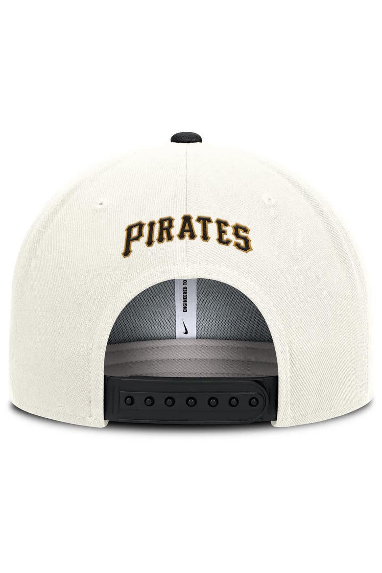 Men's Nike Cream/Black Pittsburgh Pirates Cooperstown Pro Dri-FIT Snapback Hat, Alternate, color, Cream