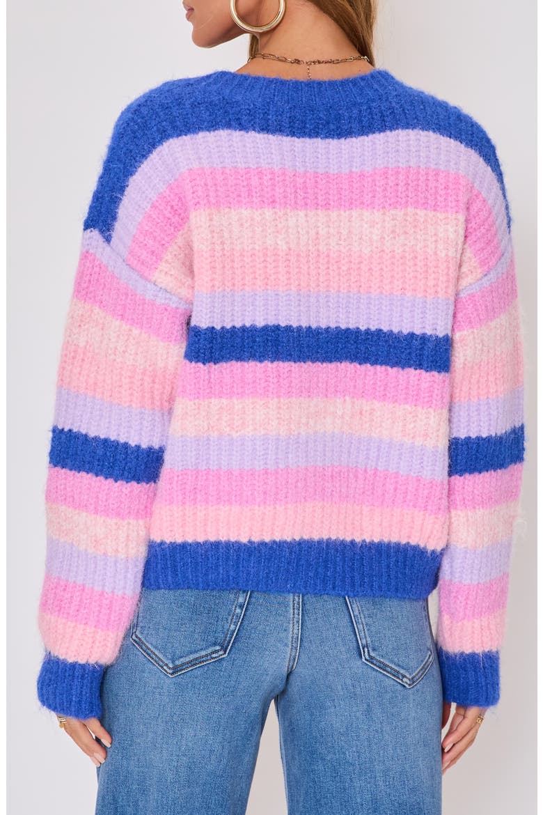 Mood Boost Stripe Cardigan, Alternate, color, PURPLE COMBO