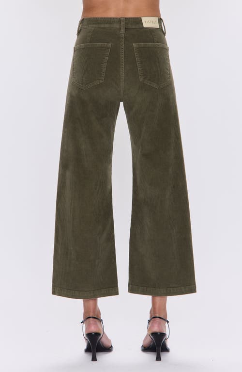Pistola Penny Ankle Wide Leg Corduroy Jeans In Green