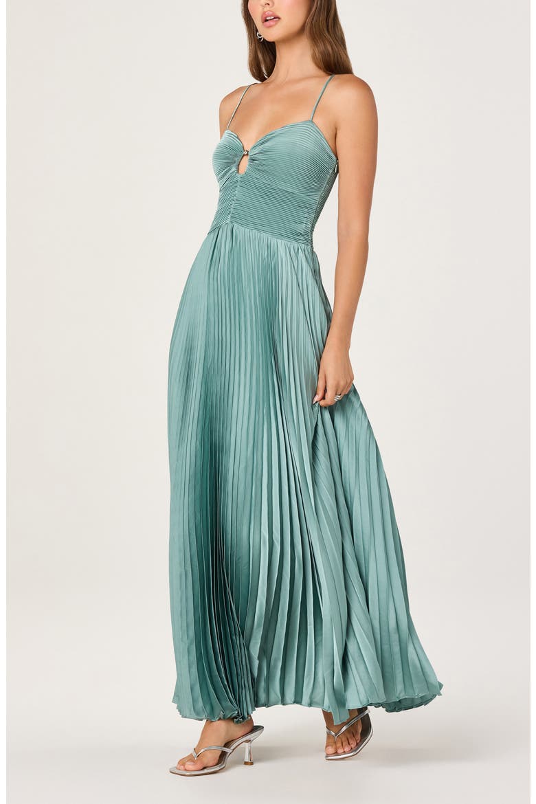 Alaia Pleat Evening Gown, Alternate, color, SEAFOAM