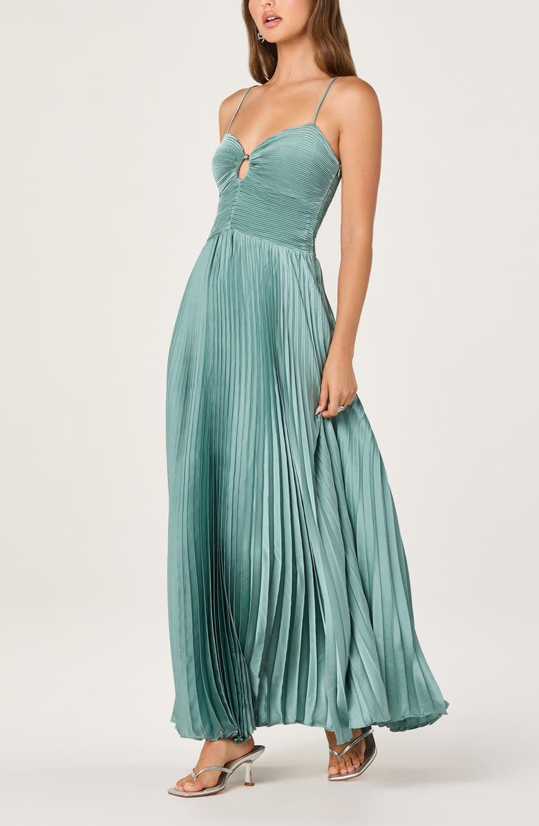 ASTR the Label Alaia Pleat Evening Gown, Alternate, color, Seafoam