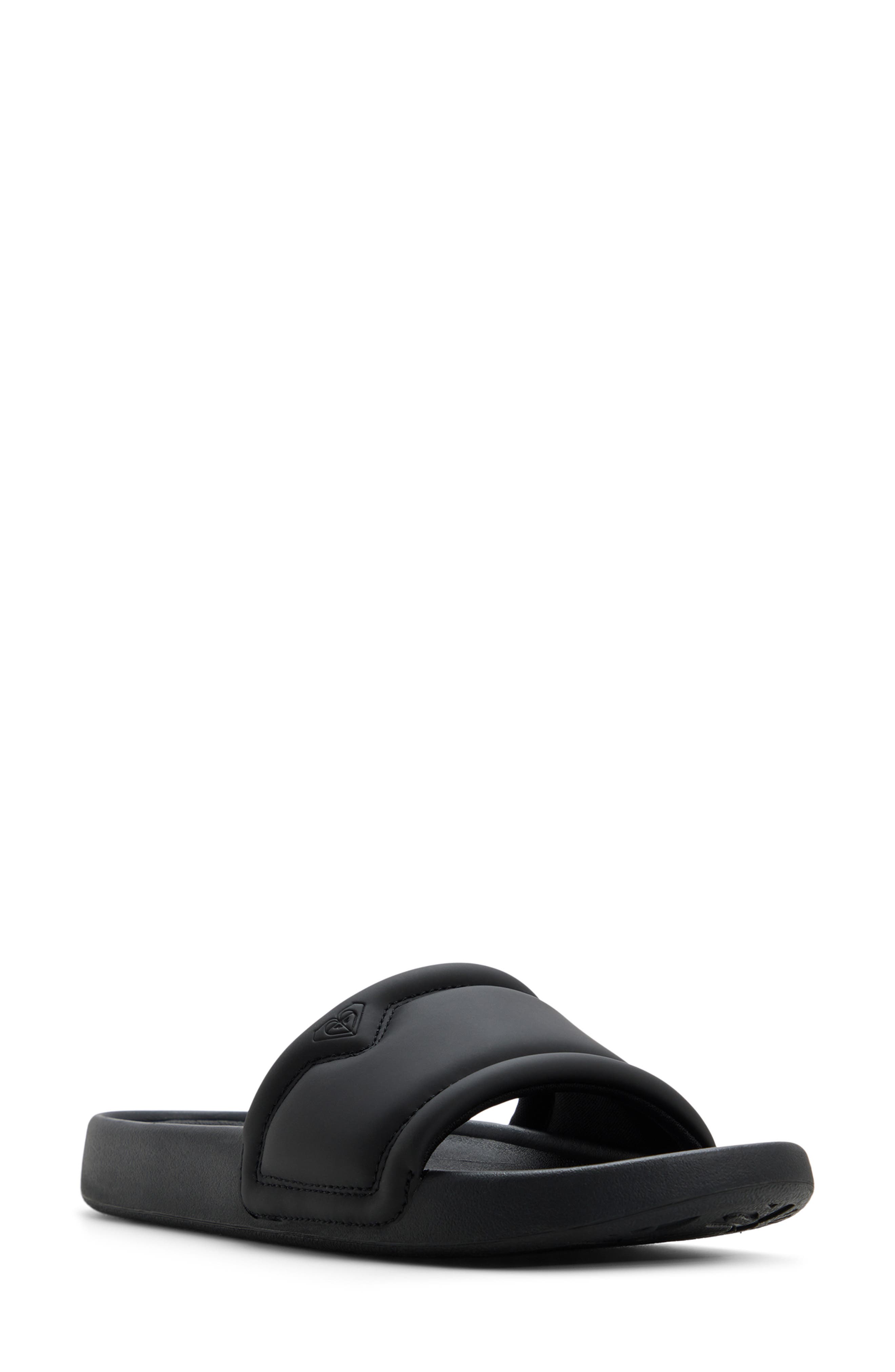 Roxy Beach Slide Sandal, Main, color, Black