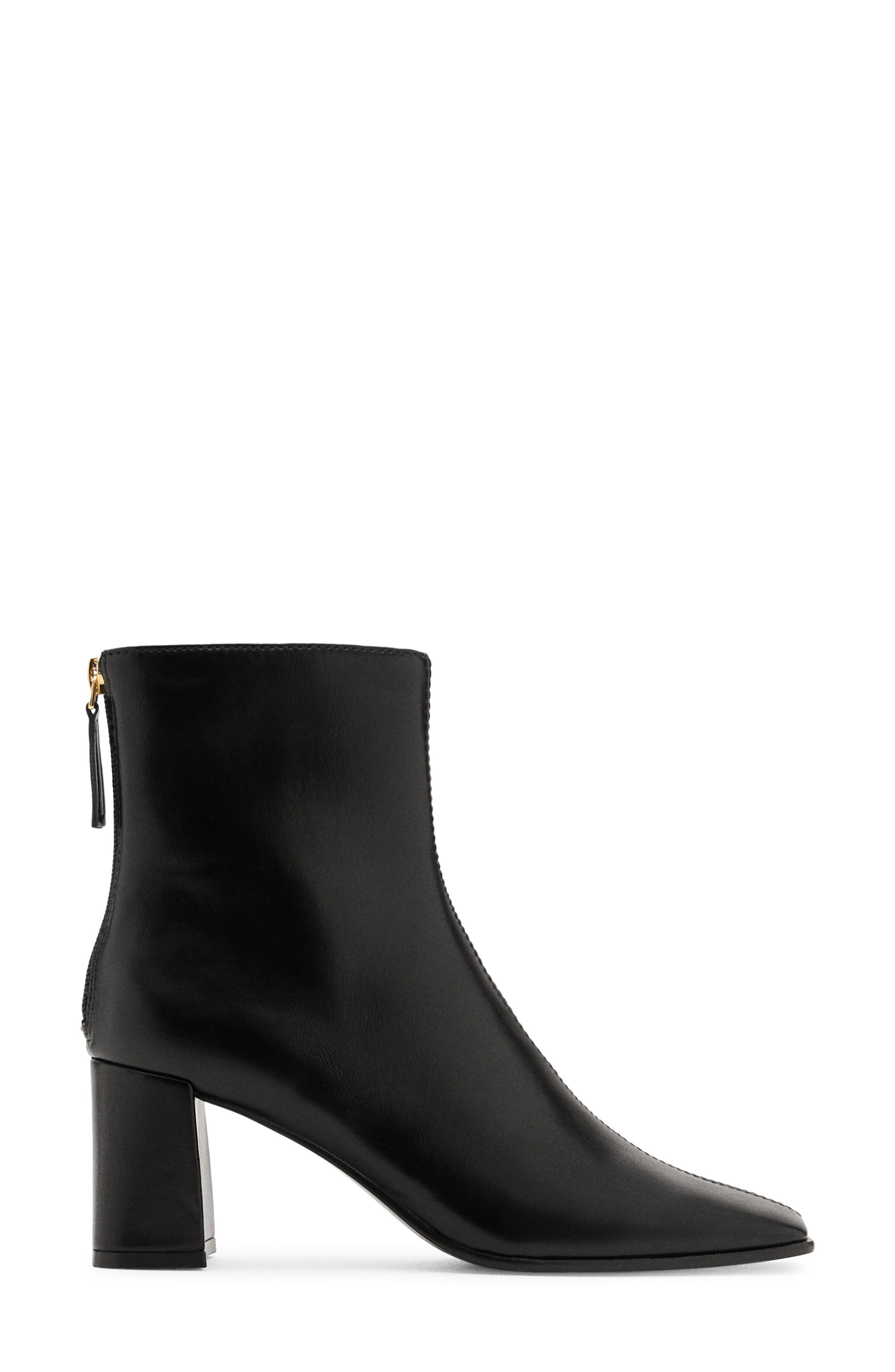 MANGO Block Heel Bootie, Alternate, color, Black