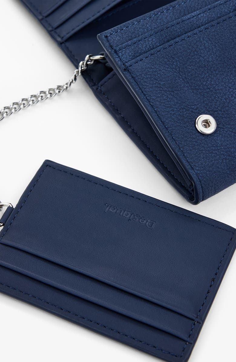 Desigual Medium Faux Leather Wallet, Alternate, color, Dark Blue