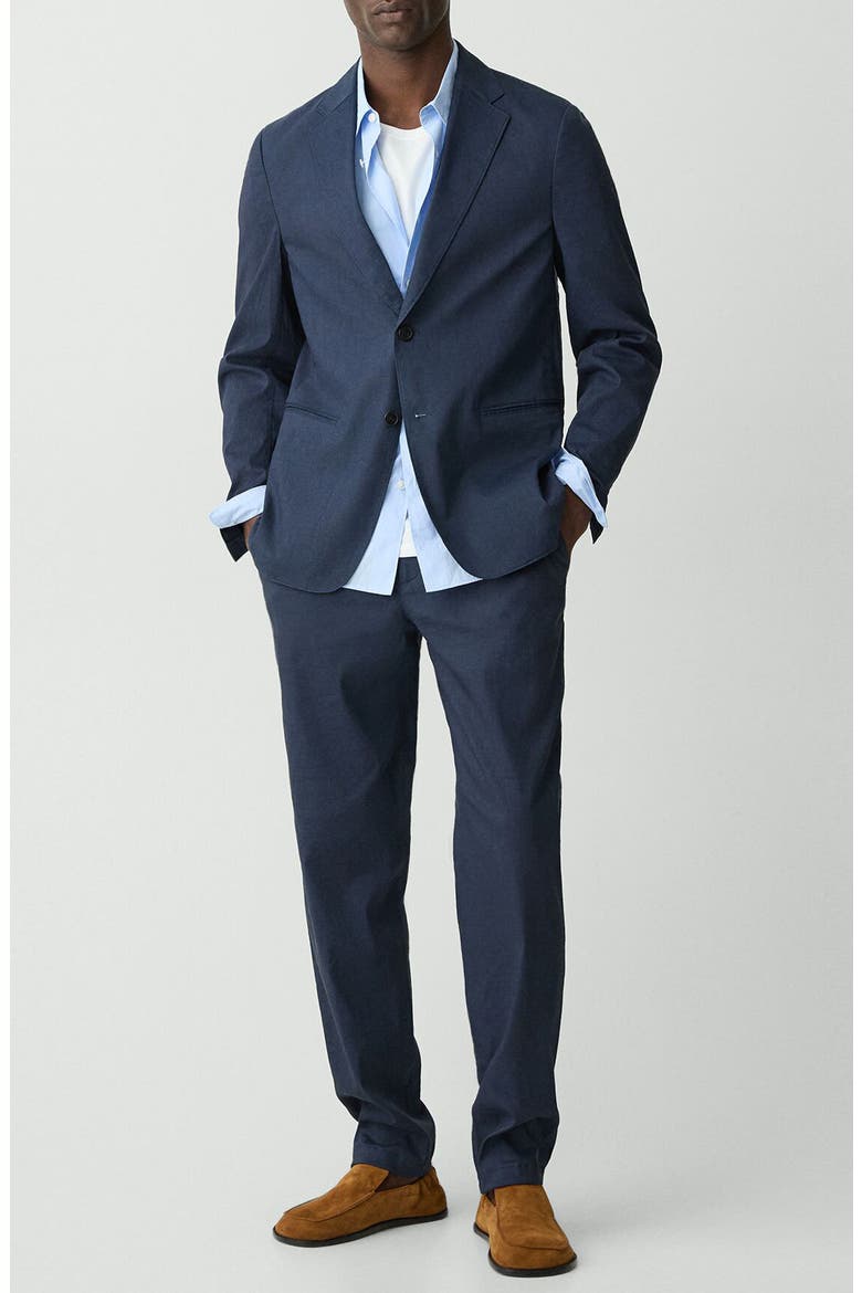 Clinton Navy Stretch Linen Blend Sport Coat, Alternate, color, ECLIPSE