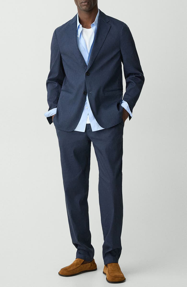 Theory Clinton Navy Stretch Linen Blend Sport Coat, Alternate, color, Eclipse