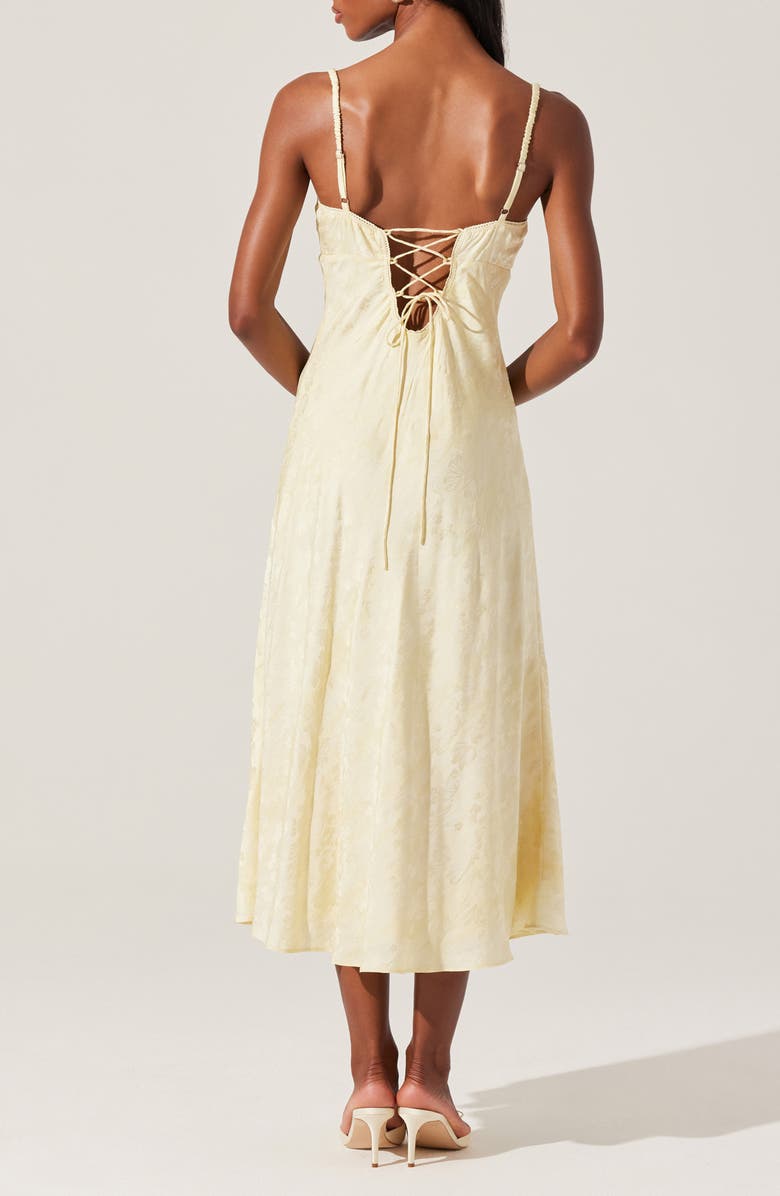 ASTR the Label Kaiya Floral Bias Cut Satin Dress, Alternate, color, Yellow