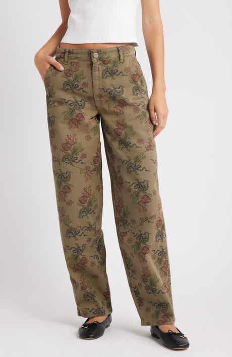 Damson Madder Drew Floral Print Relaxed Utility Jeans