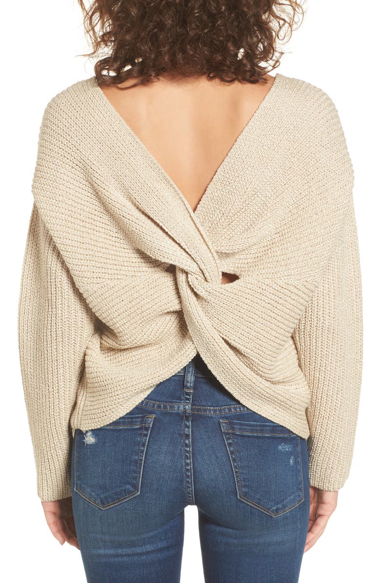 ASTR the Label Twist Back Sweater, Alternate, color,