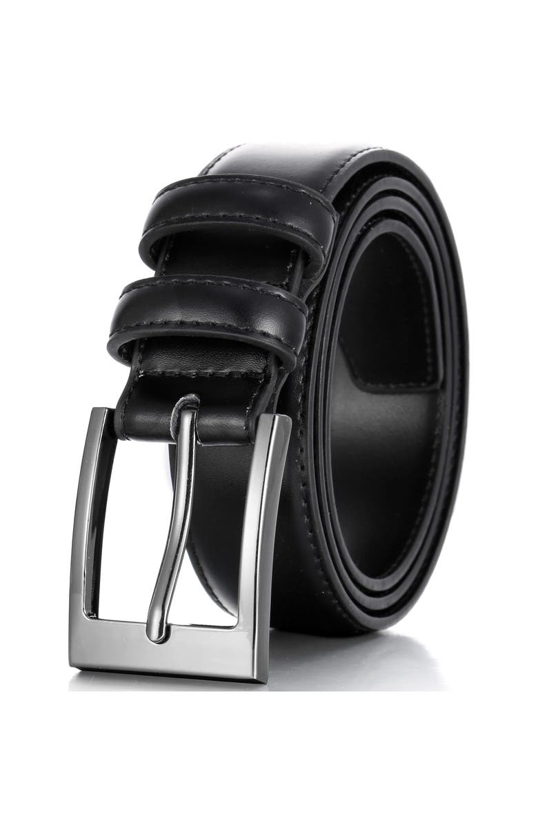 Mio Marino Dual Loop Leather Dress Belt, Main, color, Black