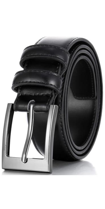 Dual Loop Leather Dress Belt