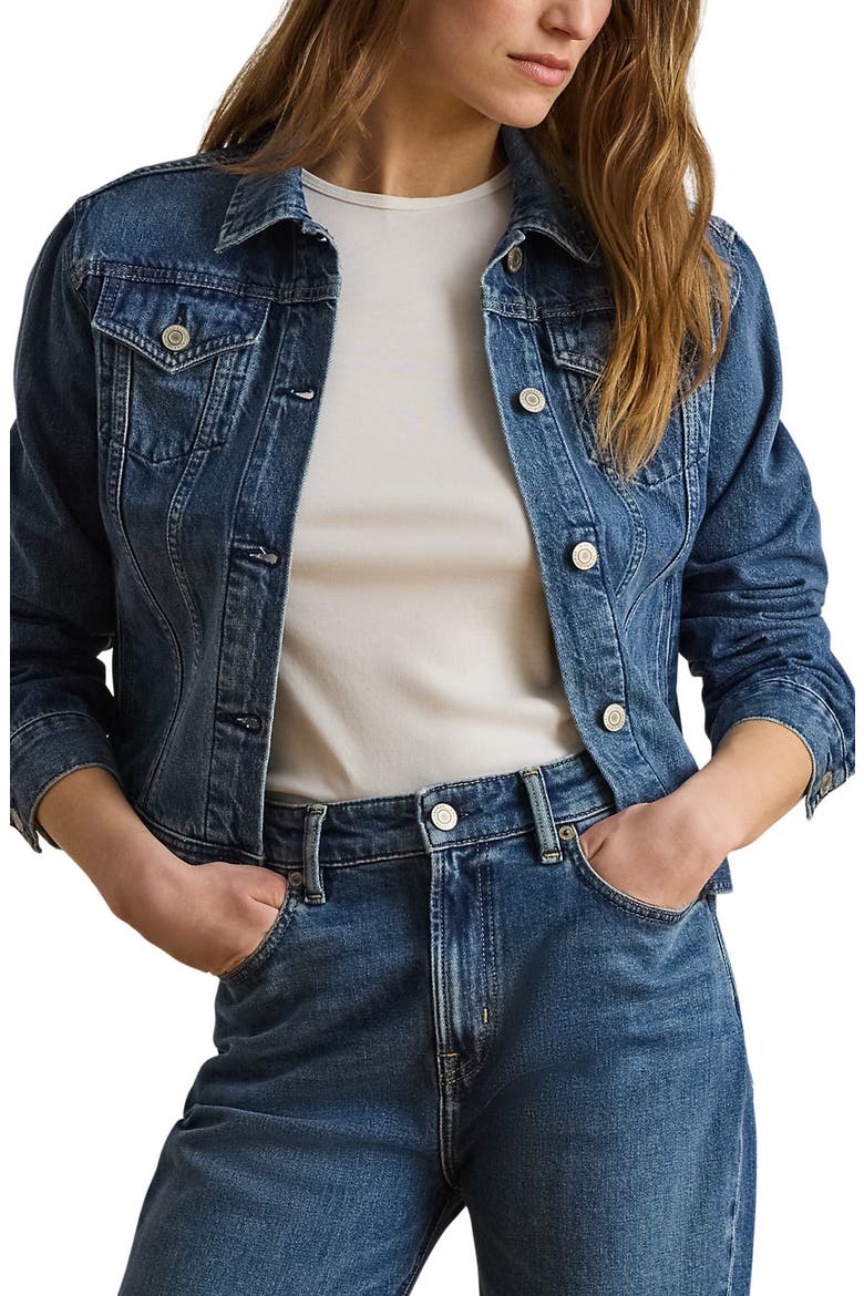 Denim Trucker Jacket, Main, color, ATLANTIC BLUE WASH