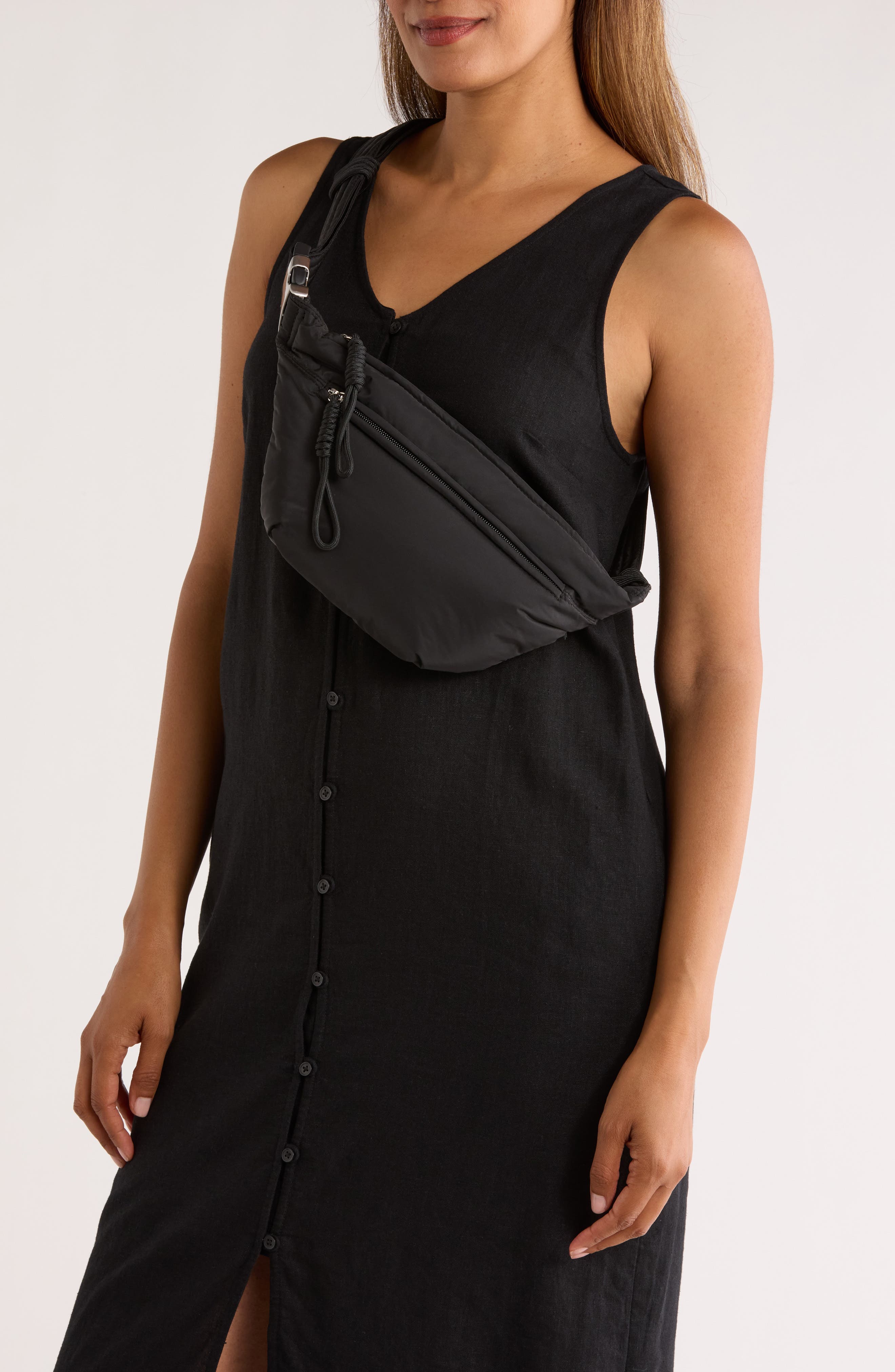 Dolce Vita Nylon Belt Bag, Alternate, color, Black