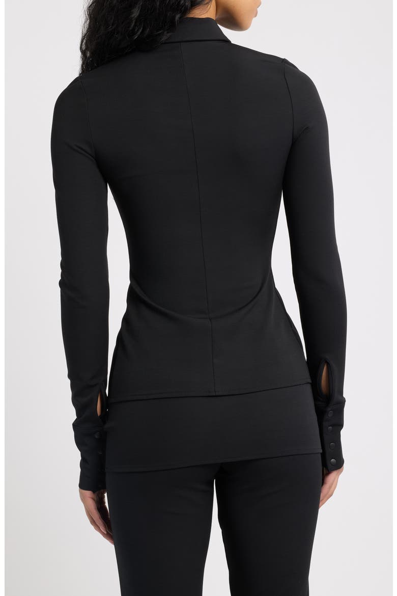 Encanto Stretch Long Sleeve Overshirt, Alternate, color, NOIR