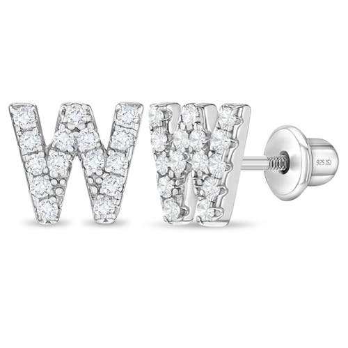 In Season Jewelry Cubic Zirconia Letter Initial Earrings in Letter W at Nordstrom