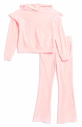 90 DEGREE BY REFLEX Kids' Velour Hoodie & Flare Pants Set