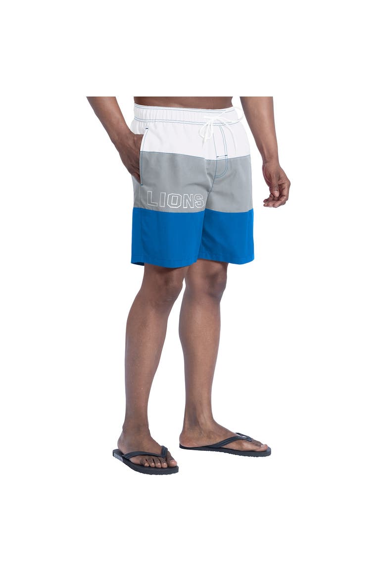 Men's G-III Sports by Carl Banks  Blue/Silver Detroit Lions Sunrise Volley Swim Shorts, Alternate, color, Blue
