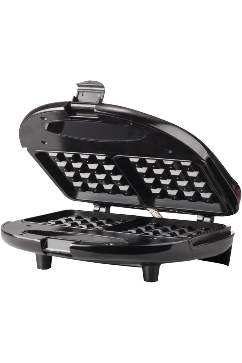 Dual Waffle Maker, Main, color, BLACK AND STAINLESS STEEL