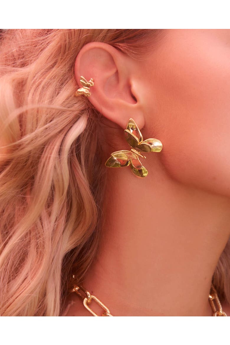 Floating Butterfly Studs, Alternate, color, Silver