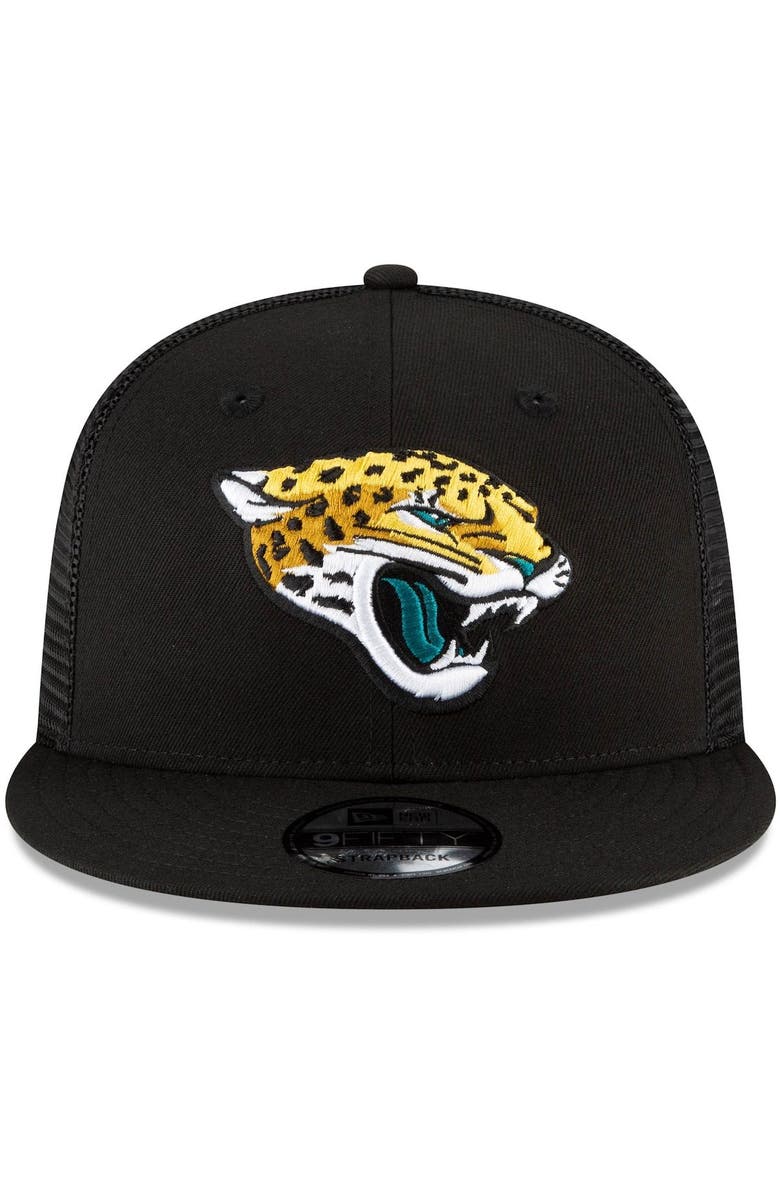 New Era Men's New Era Black Jacksonville Jaguars Shade Trucker 9FIFTY Snapback Hat, Alternate, color, 