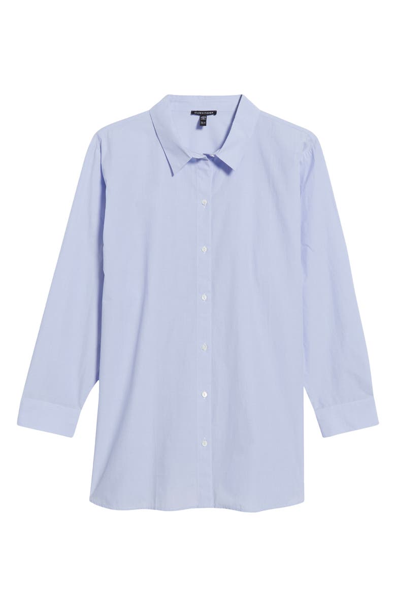 Eileen Fisher Classic Collar Easy Organic Cotton Button-Up Shirt, Alternate, color, Myrtle