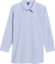 Eileen Fisher Classic Collar Easy Organic Cotton Button-Up Shirt
