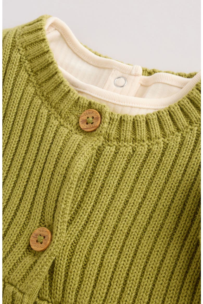 Kids' 3-Piece Rib Knit Top, Leggings & Waistcoat Set, Alternate, color, GREEN