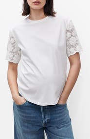 MANGO Open Stitch Trim Maternity T-Shirt
