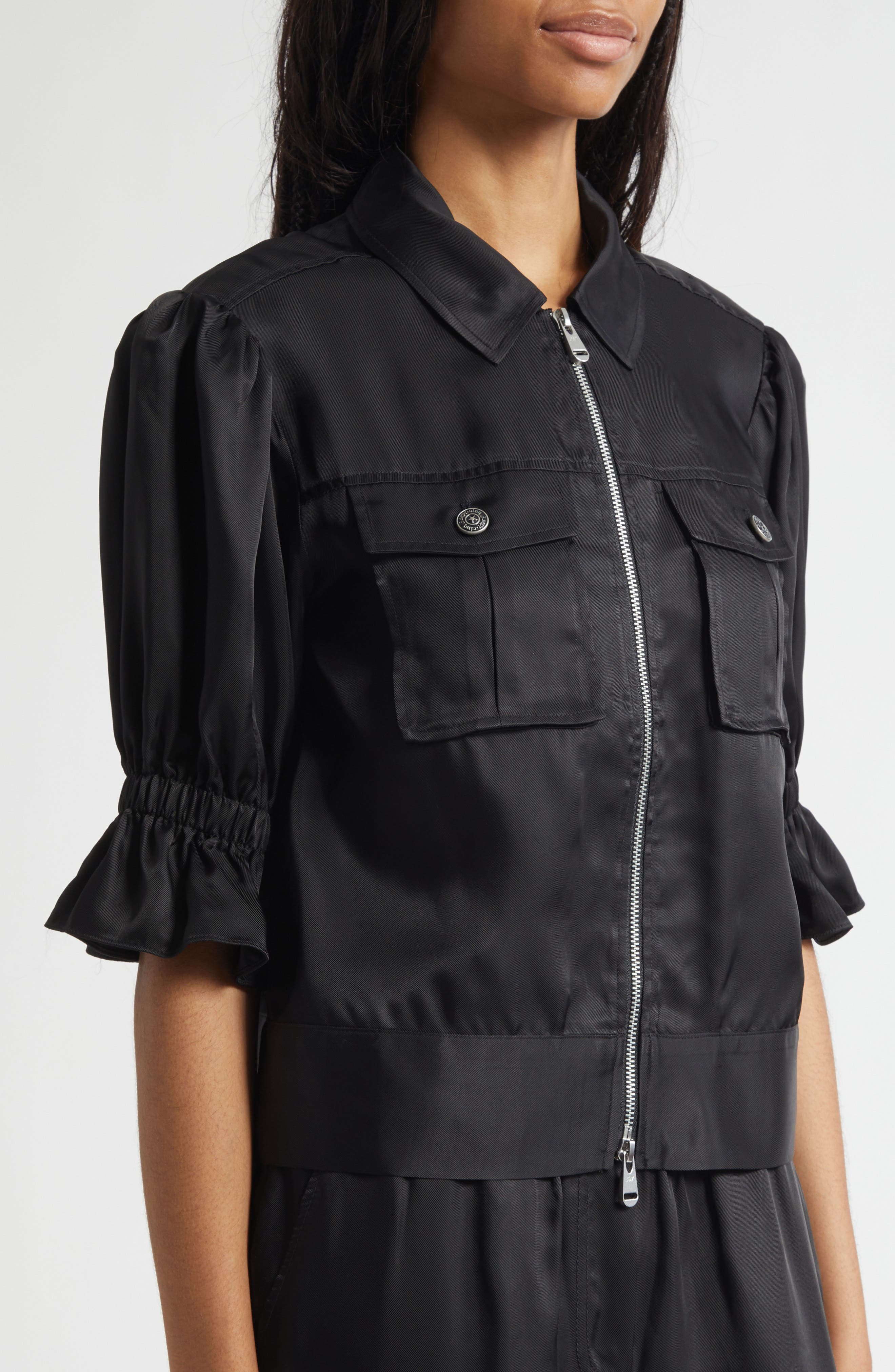 Женские Cinq à Sept Holly Ruffle Sleeve Jacket — фото 4
