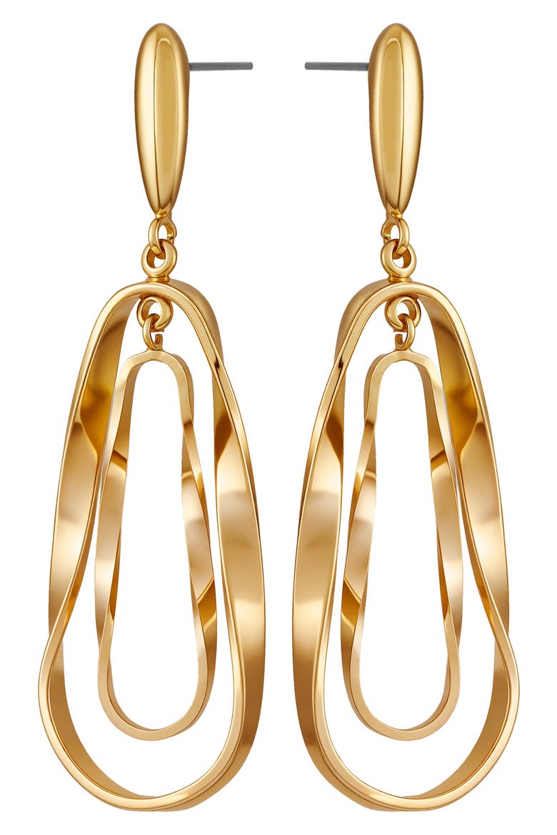 Sculptural Drop Earrings, Alternate, color, GOLD TONE
