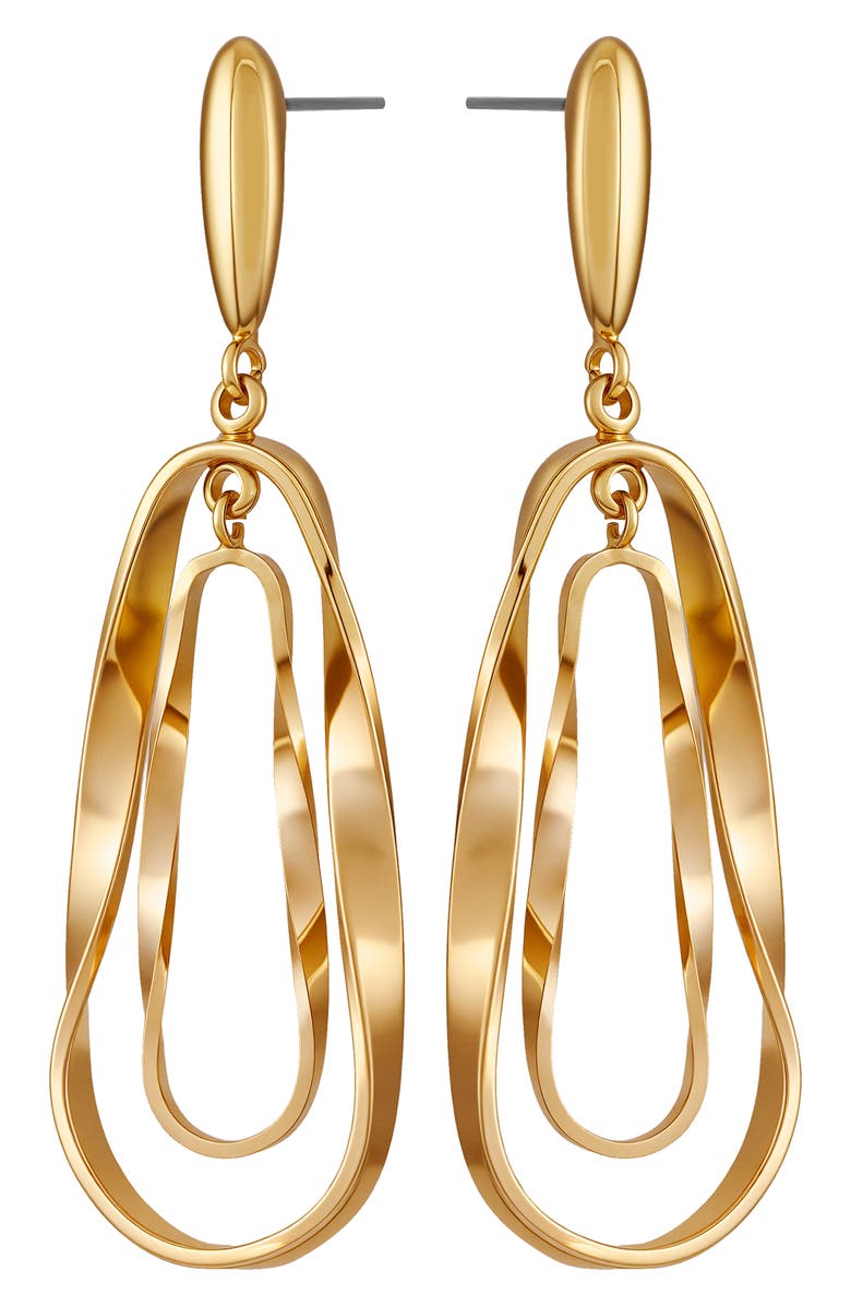 Vince Camuto Sculptural Drop Earrings, Alternate, color, Gold Tone