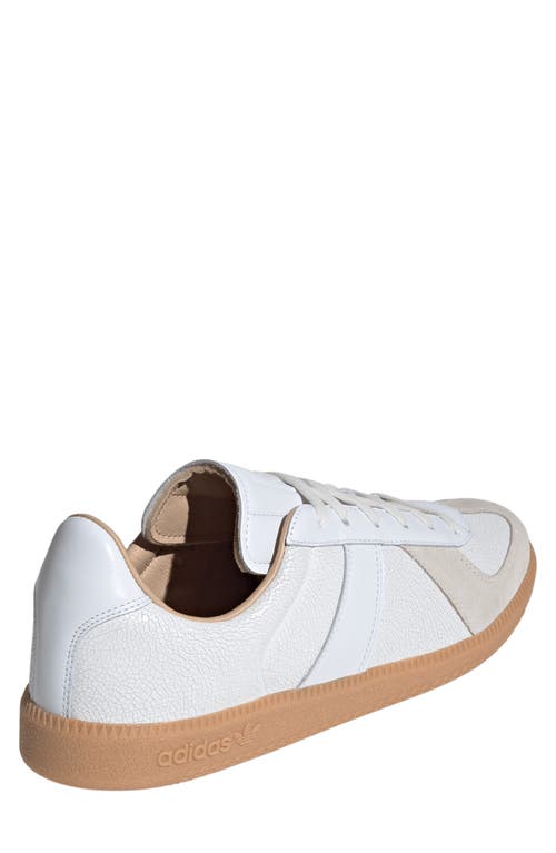 Adidas Originals Bw Army Lux Suede-trimmed Paneled Cracked-leather Sneakers In White/white/gum