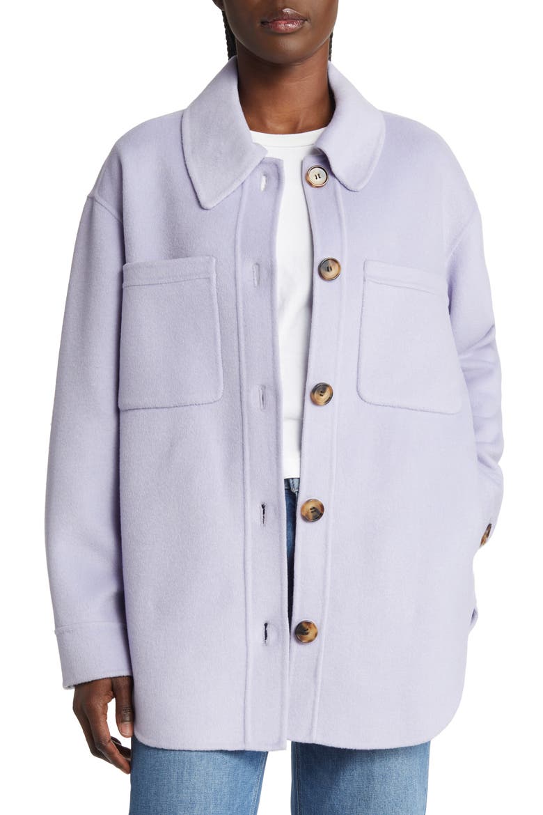 Connie Wool Blend Shirt Jacket, Main, color, LILAC