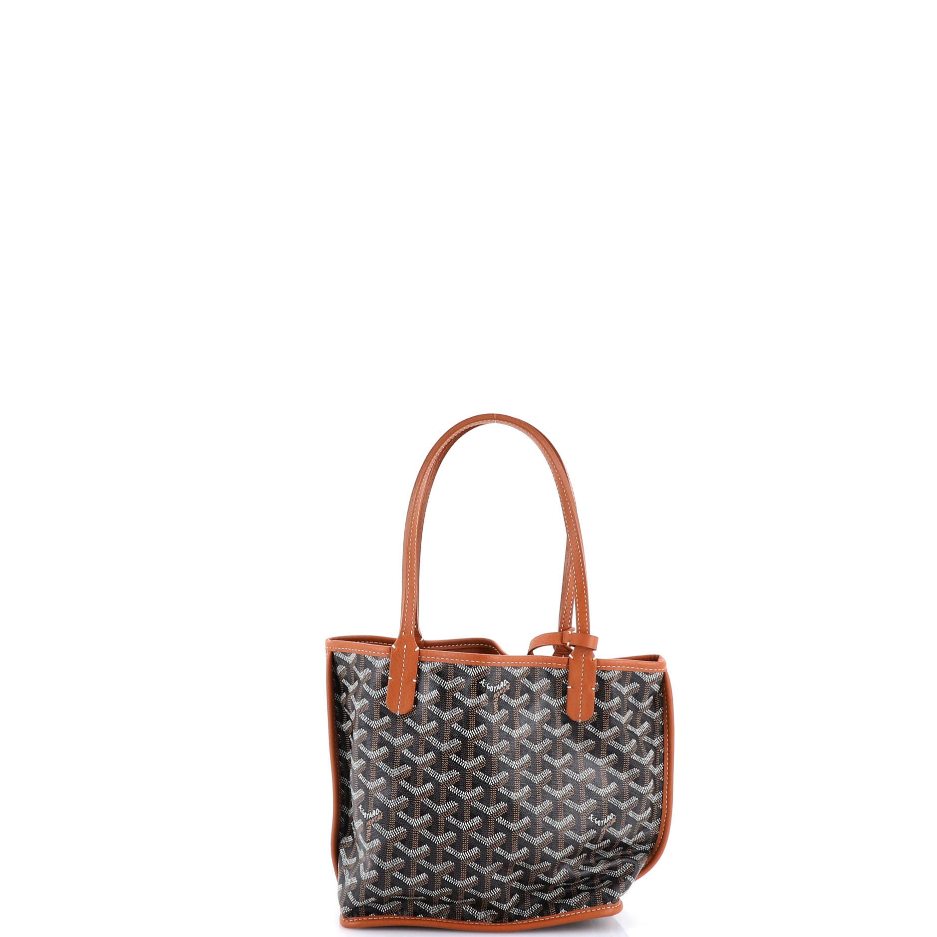 Pre-Owned Goyard Anjou Reversible Tote Printed Coated Canvas Mini, Alternate, color, Brown