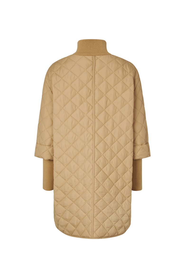 Talvire High Neck Long Sleeve Coat, Alternate, color, Travertine