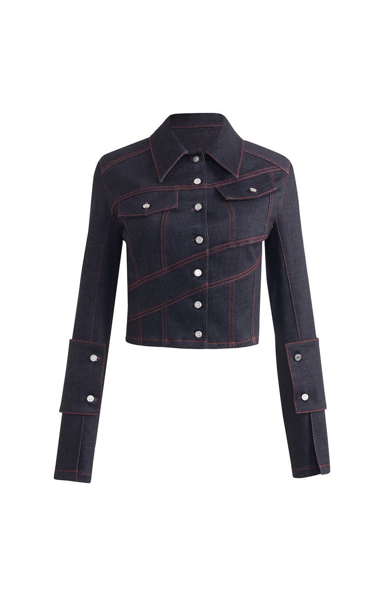 Jendue Davidson Jacket With Cross Sewed Detail, Main, color, Deep Blue