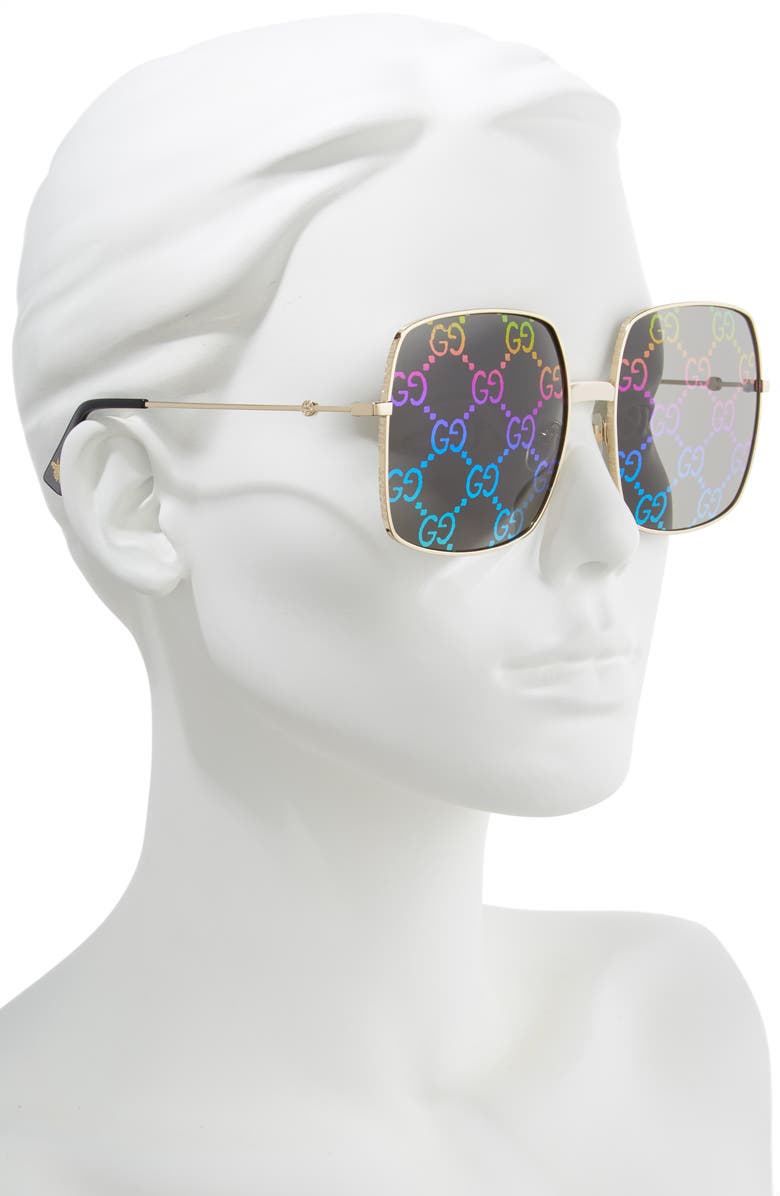 Gucci 60mm Square Sunglasses, Alternate, color,