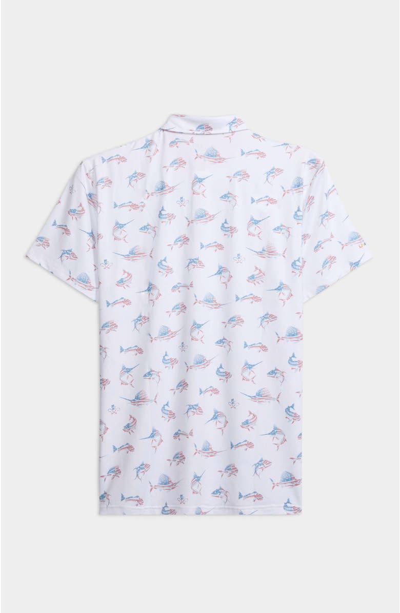 Salt Life Fish N' Bones Americana Polo, Alternate, color, White
