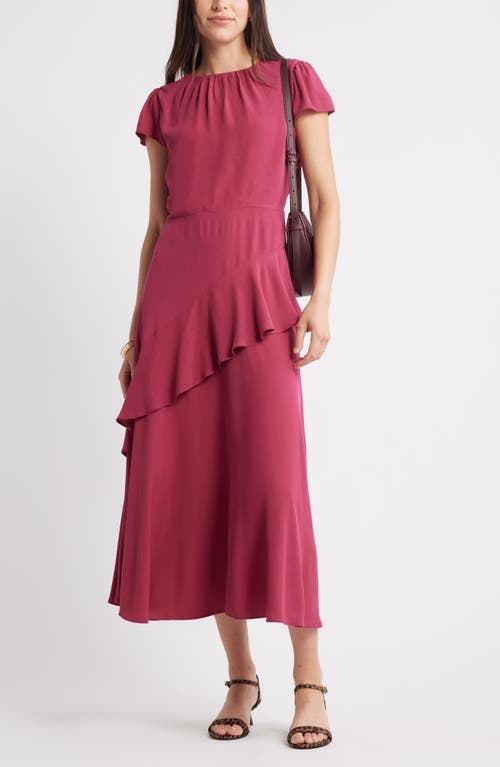 Caslonr Caslon(r) Flutter Sleeve Ruffle Maxi Dress In Pink