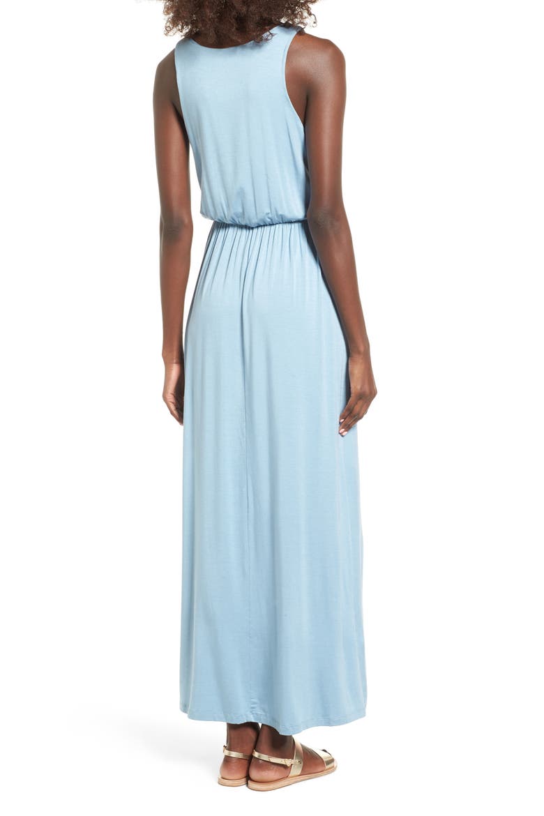 Cross Front Maxi Dress, Alternate, color, FADED DENIM