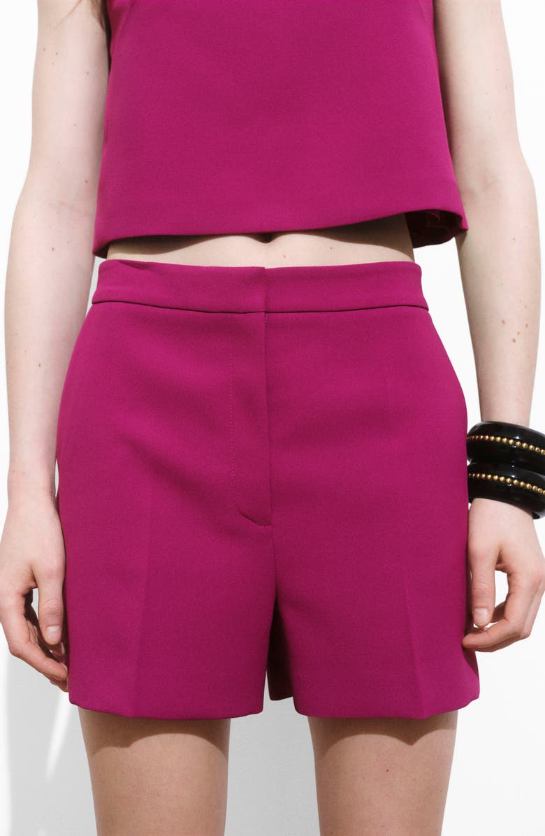 MANGO Straight Leg Shorts, Alternate, color, Fuchsia