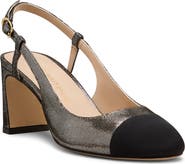 Stuart Weitzman Babette Cap Toe Slingback 60 Pump