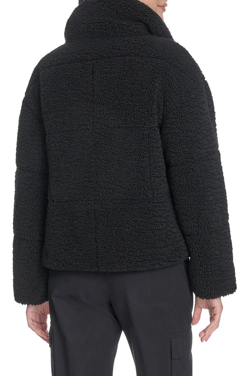 Levi's Quilted Faux Fur Short Teddy Jacket, Alternate, color, Black