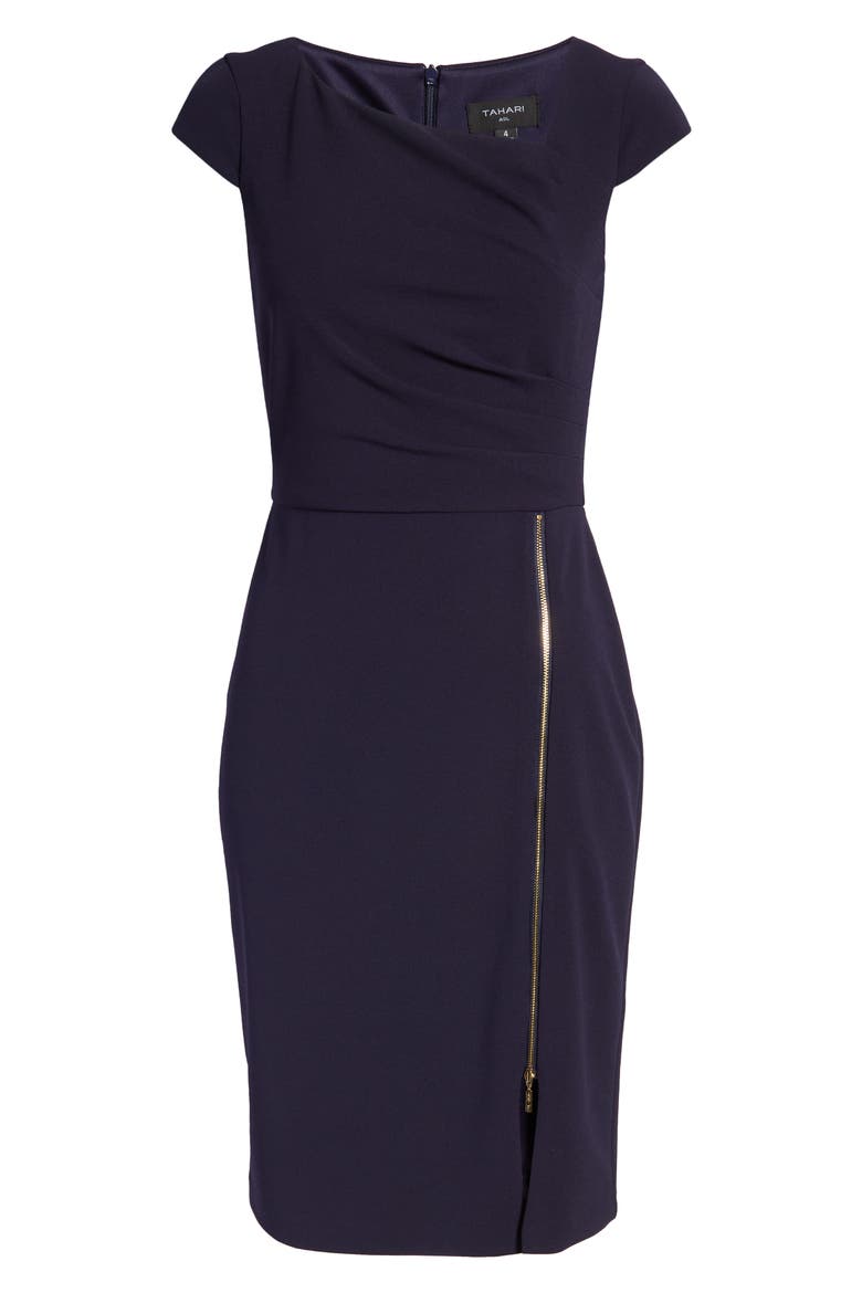 Side Zip Sheath Dress, Alternate, color, MIDNIGHT NAVY